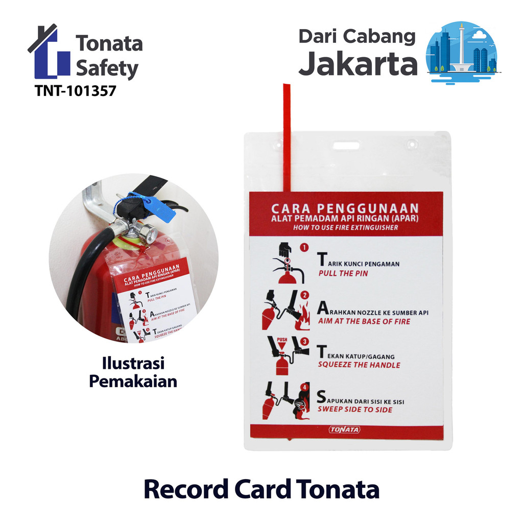 Kartu Pengecekan APAR Tonata / Record Tag Card / Checklist / Kartu Pemeriksaan Tabung Pemadam Api / 