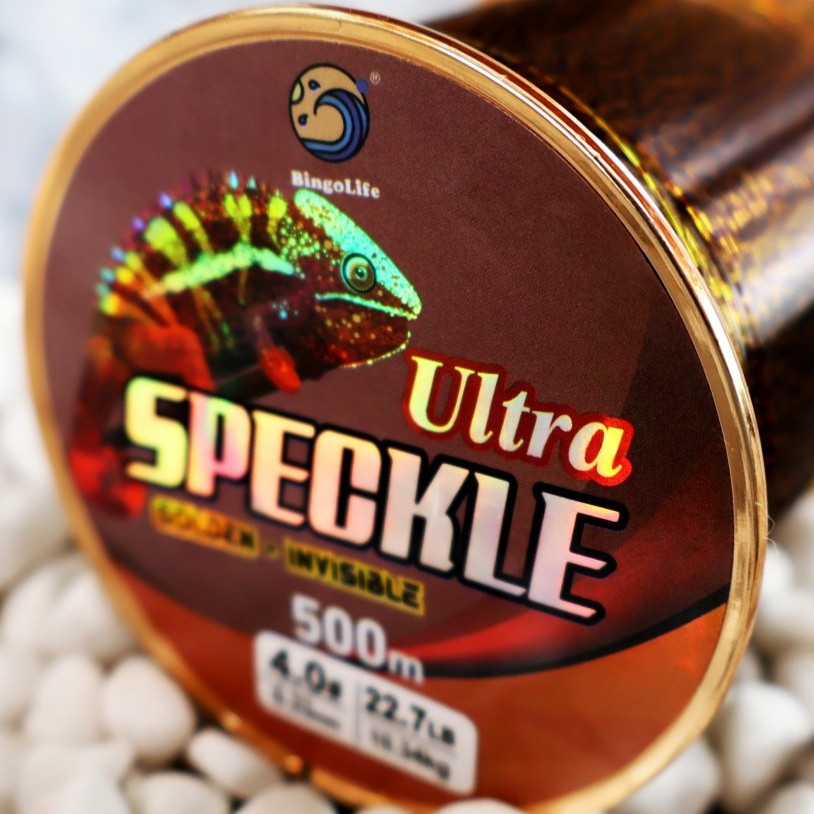 Bingolife Tali Pancing Nilon Golden Speckle 500m Ultra Invisible Kekuatan Super Performa Anti Pelint