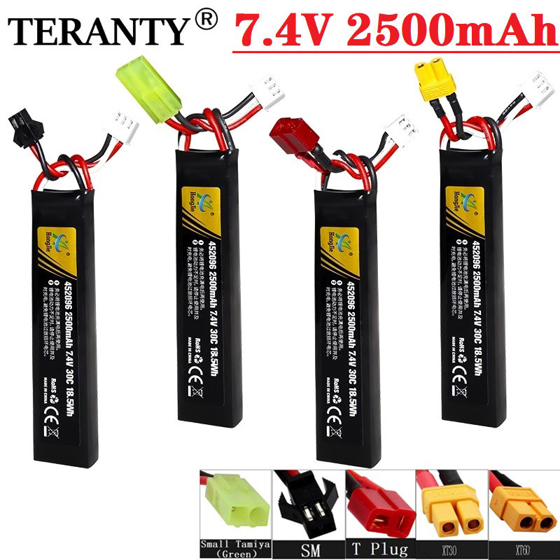 1PCS 7.4V 2500mAh Water Gun Lipo Battery T/TAMIYA For 2s 7.4V Battery for Mini Airsoft BB Air Pistol