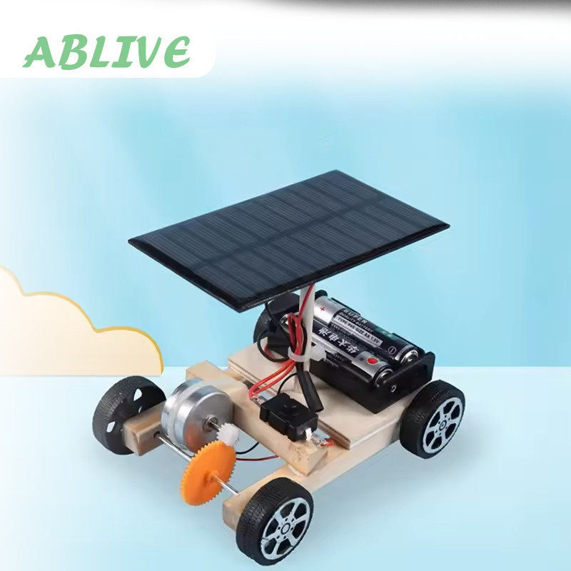 Mobilan Kayu Puzzle Mobil DIY Mainan Mobil Kayu Edukasi Tenaga Surya Mainan Edukasi Sains Anak