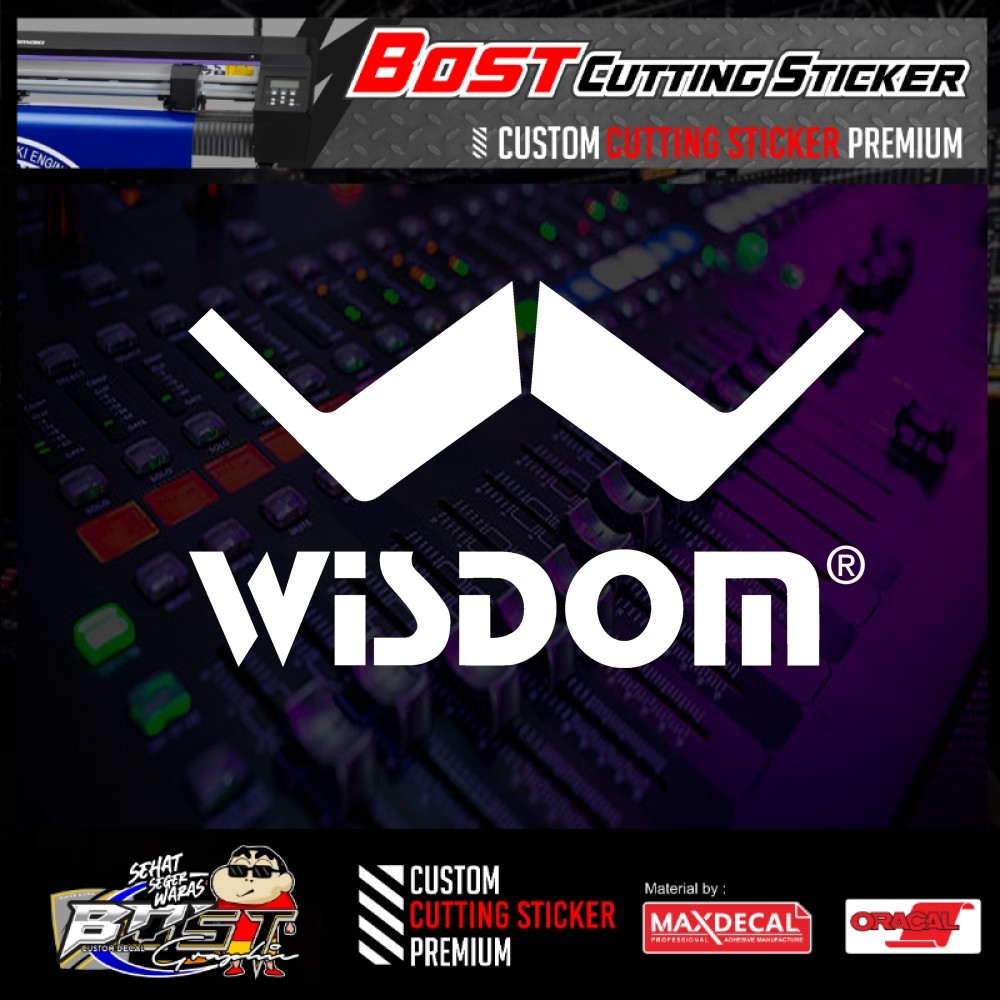 cutting sticker hardcase box sound system wisdom.stiker label audio wisdom