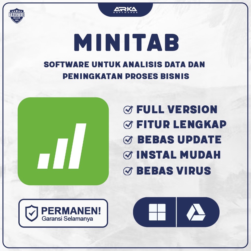 Minitab 22 Full Version Lifetime Software Statistik Analisis Six Sigma Quality Control PC
