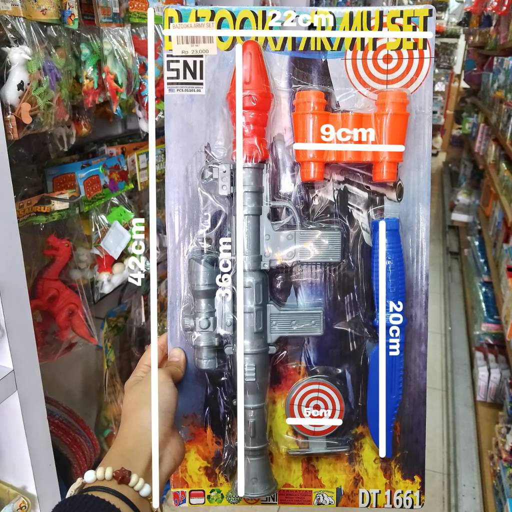 MAINAN ANAK PISTOL BAZOOKA ARMY SET MURAH