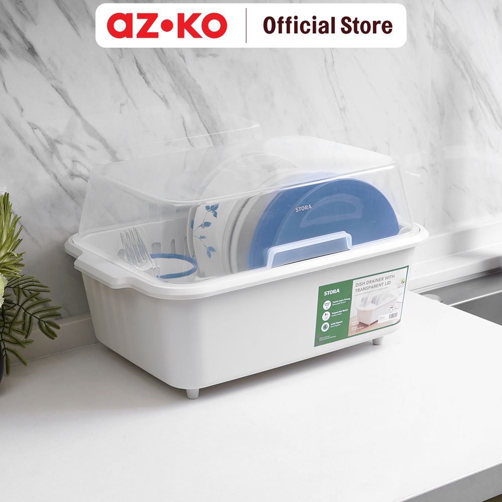 AZKO Stora Rak Piring - Putih Ivory Rak Dapur Tempat Piring Tempat Penyimpanan Piring Dish Rack Rak 
