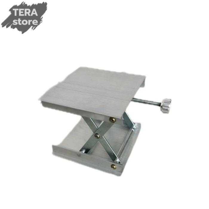 labjack aluminium 90 x 90 mm lab jack meja dongkrak laboratorium