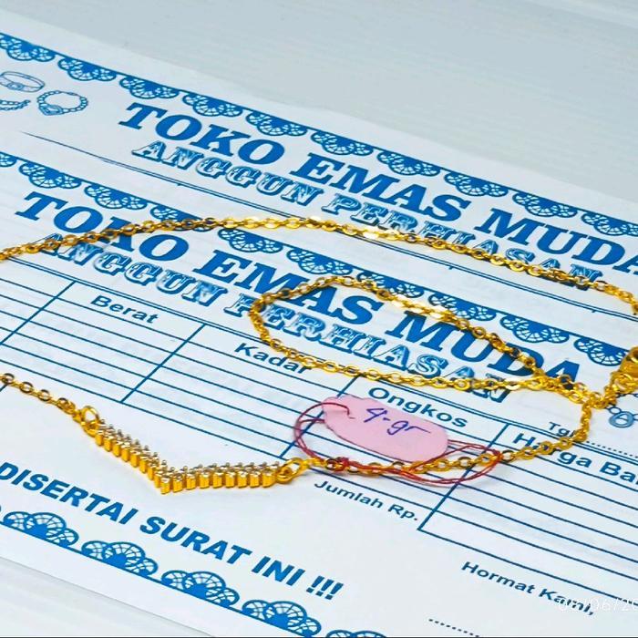 KALUNG PUJI EMAS ELEGAN PERHIASAN WANITA DEWASA BERLAPIS EMAS MUDA FREE SURAT DARI TOKO