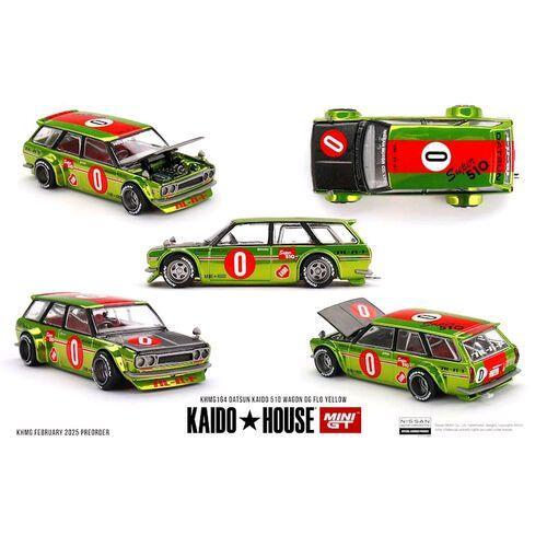 DIECAST Kaido House MiniGT 164 Datsun Kaido 510 Wagon OG Flo – Chrome Yellow