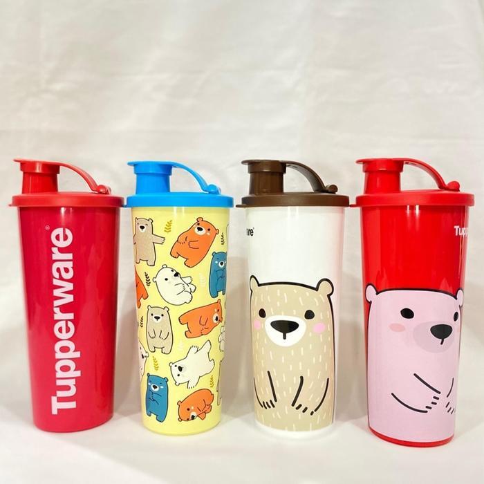 Botol Bear Tumbler 470ml With Spout| Botol Giant Tumbler 470ml With Spout Tupperware Original - Pink