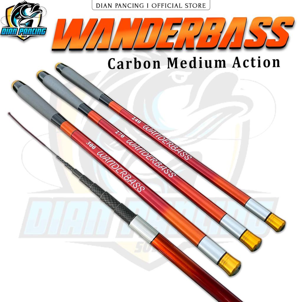 Joran Tegek haizhen Premium Wanderbass Carbon Ros Pendek Medium Action