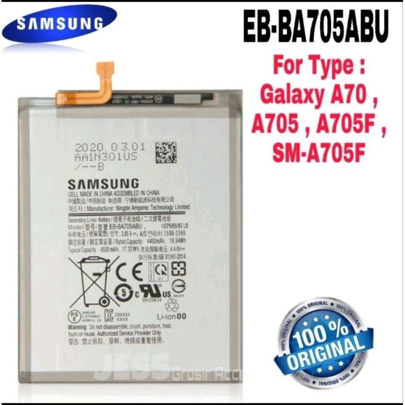 Baterai Battery Original Samsung Galaxy A70 A705 A705F SM-A705F EB-BA705ABU GARANSI