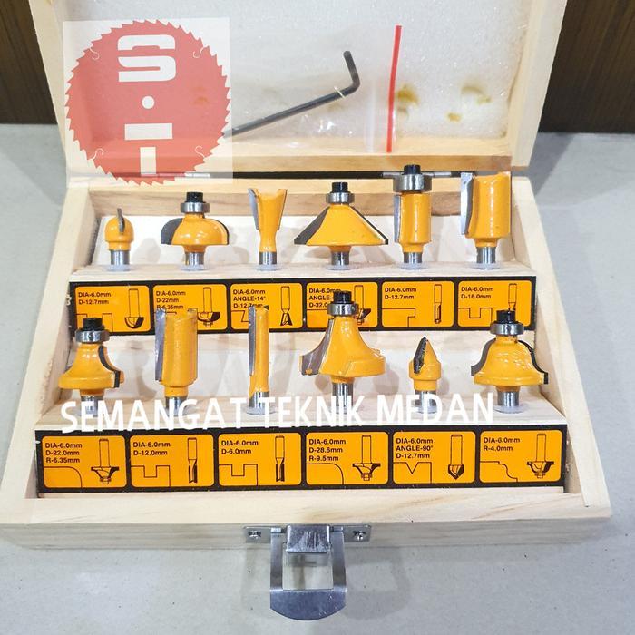 Hot Produk 12PCS MATA PROFIL ROUTER TRIMMER BIT BITS SET 12 pcs INGCO AKRT1201  Terbaik dan Terlaris
