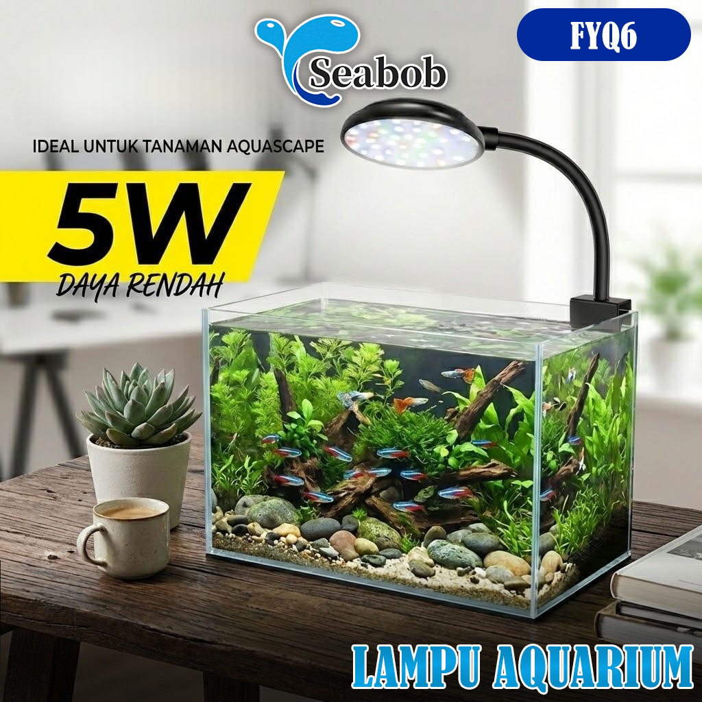 SEABOB lampu aquarium mini FY-Q6 / LED aquarium / lampu aquarium jepit