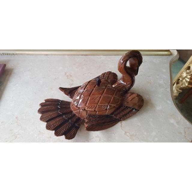Asbak kayu jati angsa ukir jepara bebek hewan ukiran asli termurah murah ZS12