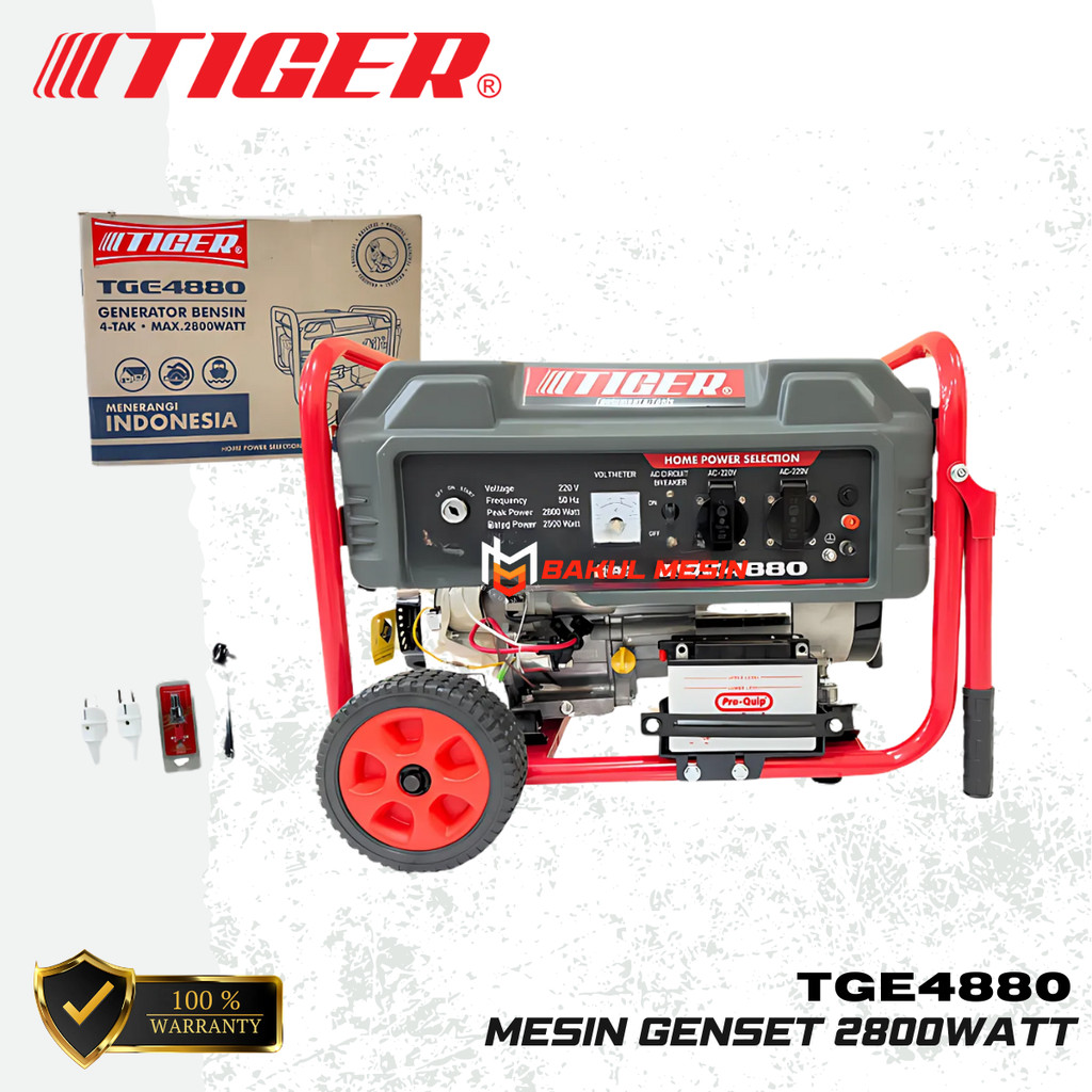 TIGER TGE4880 Mesin Genset Gasoline Generator TIGER 2800Watt