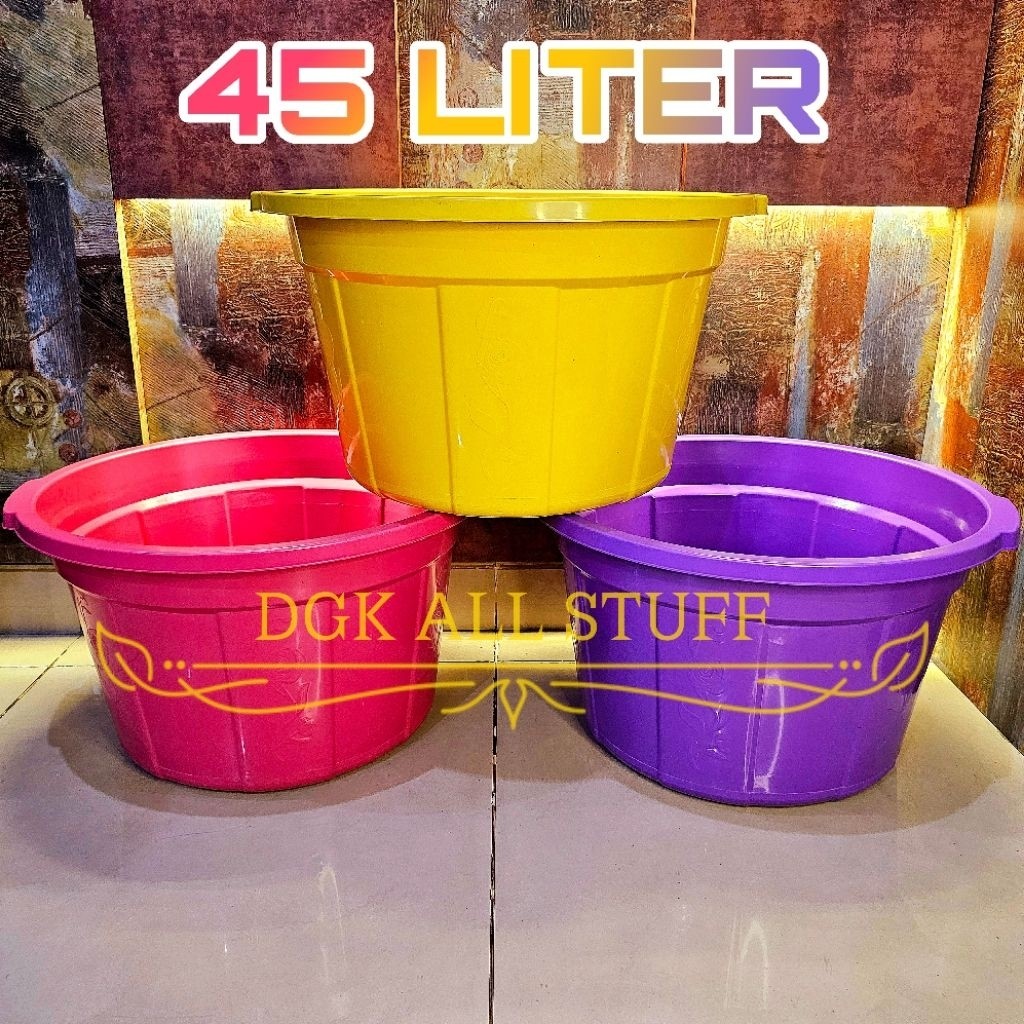 Baskom Waskom Basin Bak Ember Wadah Bulat Adonan Nyuci Cuci Rendam Cucian Pakaian Baju Piring Kamar 