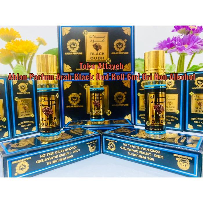 Ahlan Parfum Arab Black Oud Roll 6ml Parfum Ori Non Alkohol - Ahlan Black Oud Roll 6ml
