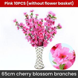 Promo Bunga Simulasi Sakura Buatan Plastik 65cm - Merah, Putih, Pink, Kuning, Ungu bunga  sakura bun