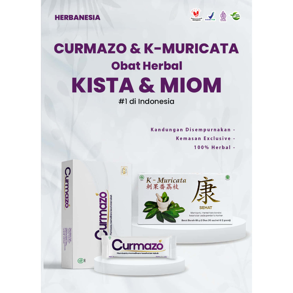 Paket Curmazo dan K Muricata Herbal Kista dan Miom Ampuh, Kista Ginjal Kista Ovarium Kista Bartholin