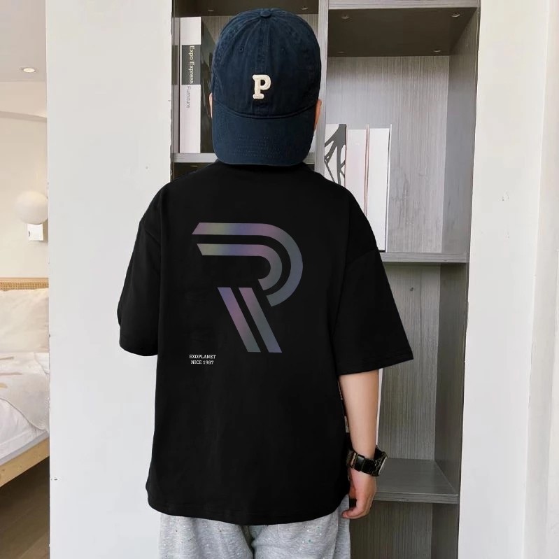 Dosmino Baju Kaos Anak Laki Laki | T-shirt Terbaru Import Untuk Usia 2-12 Tahun | Cetakan huruf ungu