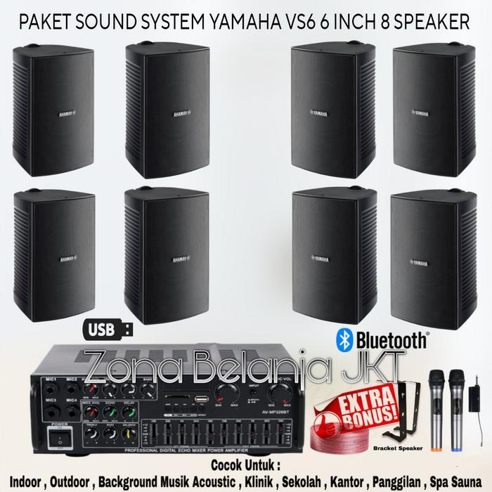 Paket Sound System Cafe Resto Aula Karaoke Yamaha VS6 6 Inch 8 Speaker