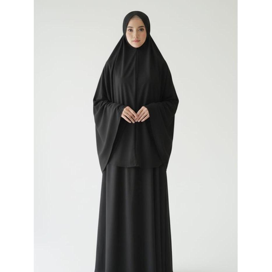 Al-Fira - Gamis Jasmine Princess Dewasa + Bergo - S, Hitam