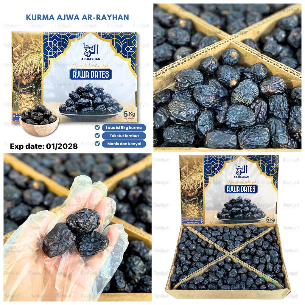 KURMA AJWA AR RAYHAN 5KG AJWA RAYHAN 5KG AJWA AR-RAYHAN 5KG AJWA 5KG AJWA PREMIUM 5KG KURMA NABI HEA