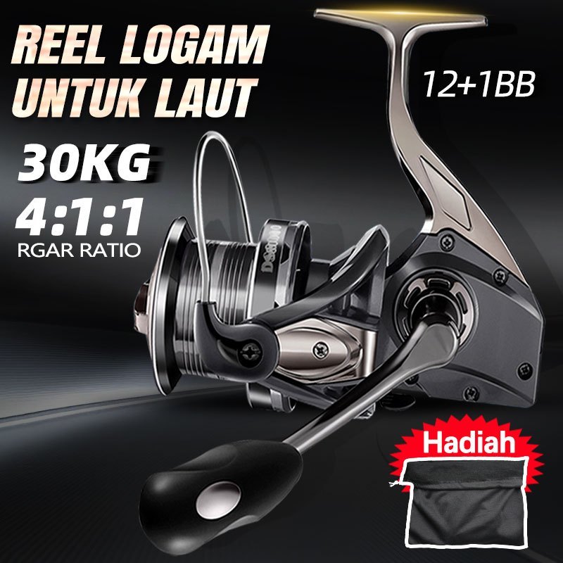Reel Pancing DS 8000-10000 Series Dual Purpose Fishing Reel 12+1BB Carp Fishing Reel 4.1:1 Gear Rati