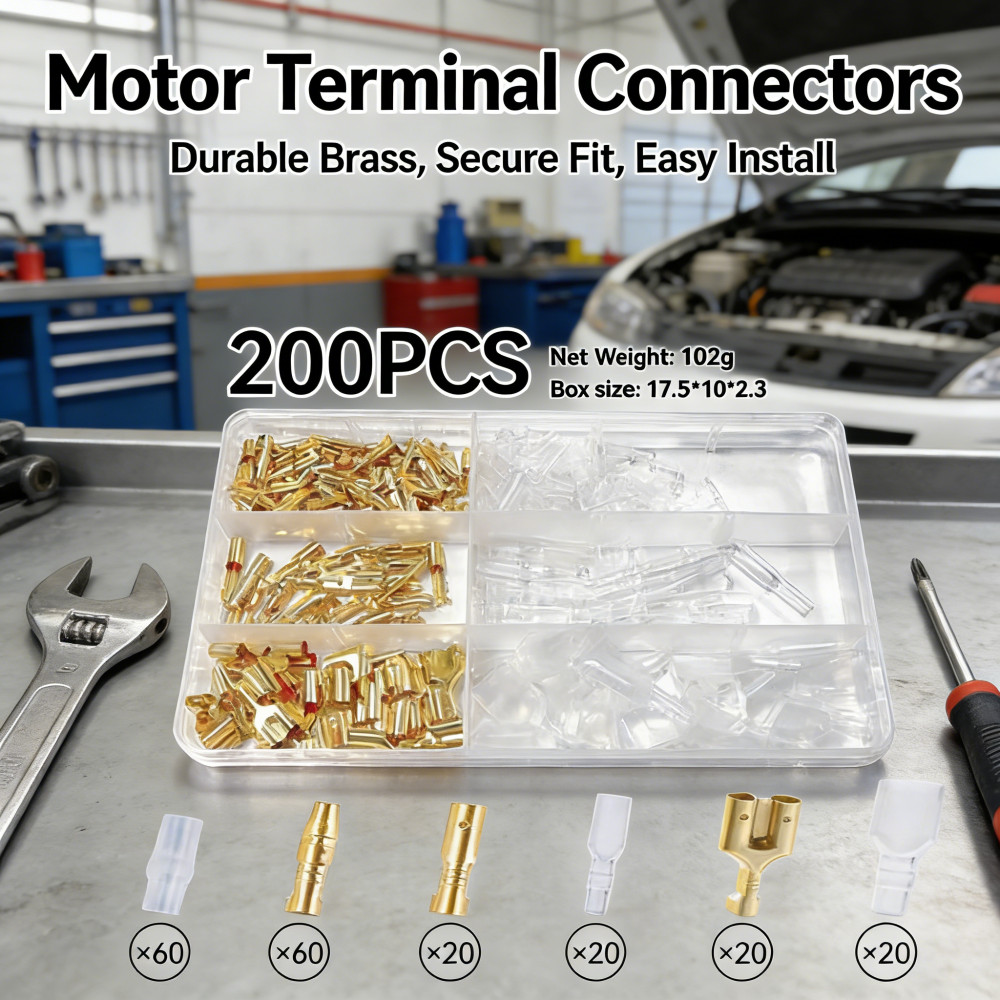 Skun Kabel Cewe Female Bulat Male Cowo Kabel Motor Sekun Terminal 120/200pcs Motor/Soket