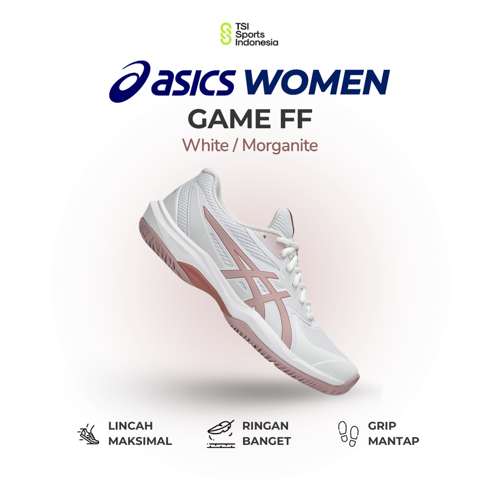 Sepatu Tenis Wanita Asics GAME FF WOMEN / White Morganite / Tennis Shoes