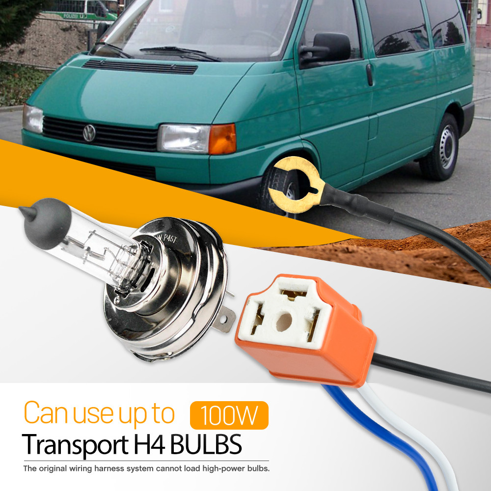 Harness kabel relay 14AWG dengan kecerahan tinggi H4-Booster, lampu depan off-road berdaya tinggi un