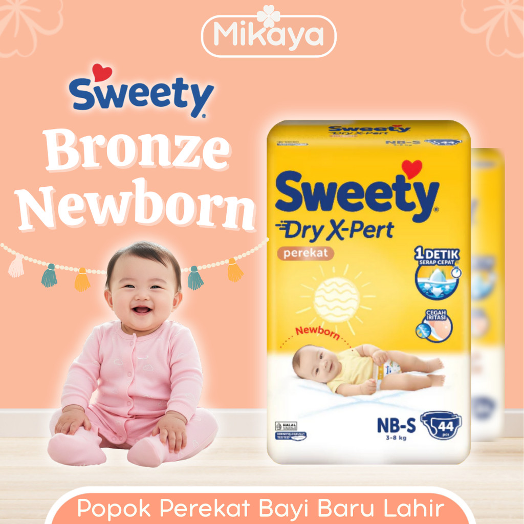 Sweety Bronze POPOK NEWBORN NBS 44 Popok Perekat Bayi Baru Lahir Sweety NBS44 Pampers Bayi