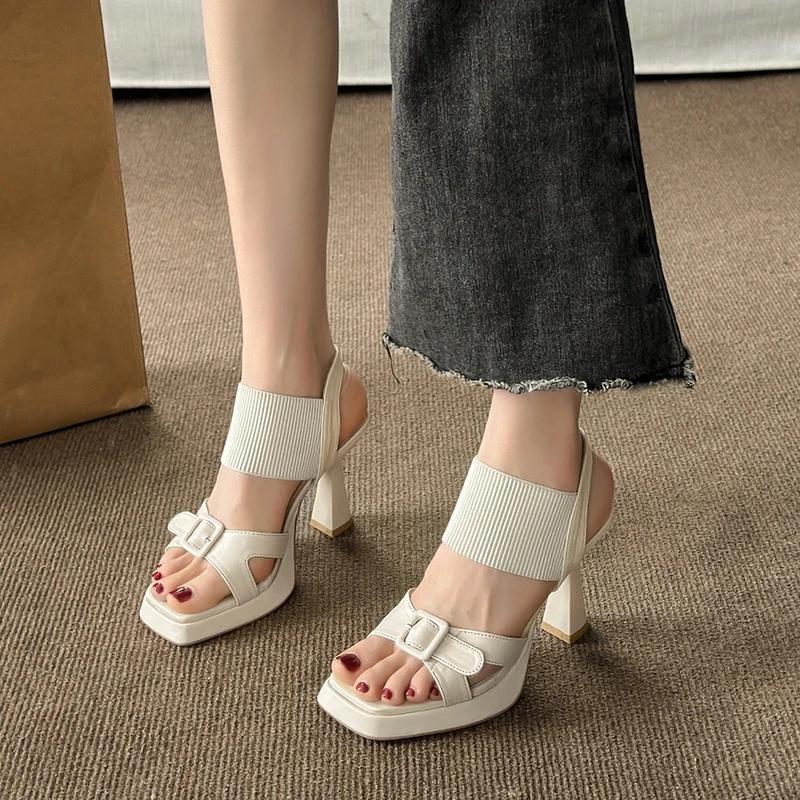 High Heels Wanita 9 Cm Stilleto Tali Belakang