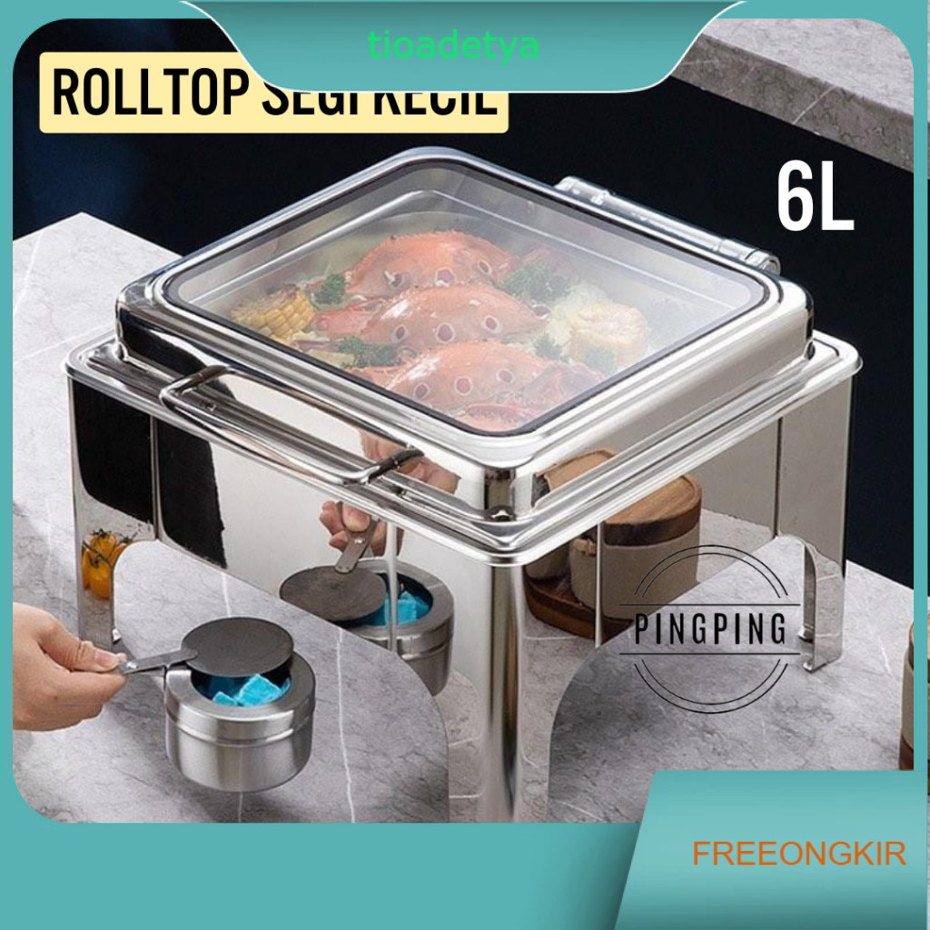 Rolltop Segi kecil / Chafing Dish kecil 1 Bar Catering Stainless Steel 6L
