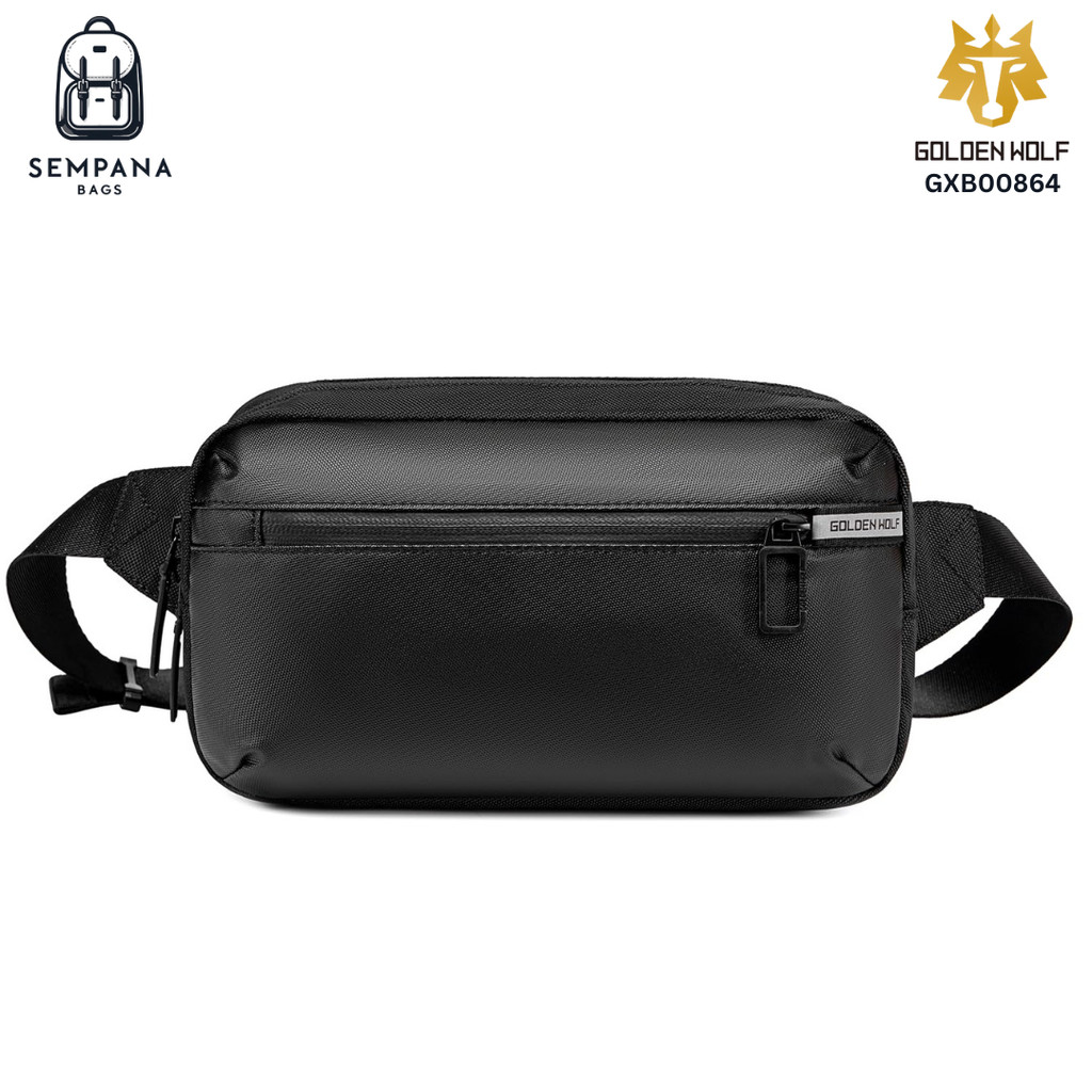 GOLDEN WOLF GXB00864  Sling Bag / Crossbody Bag / Tas Selempang Color Black