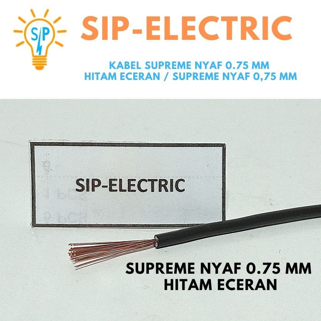 Kabel Supreme Nyaf 0.75 Mm Hitam Eceran / Supreme Nyaf 0,75 Mm