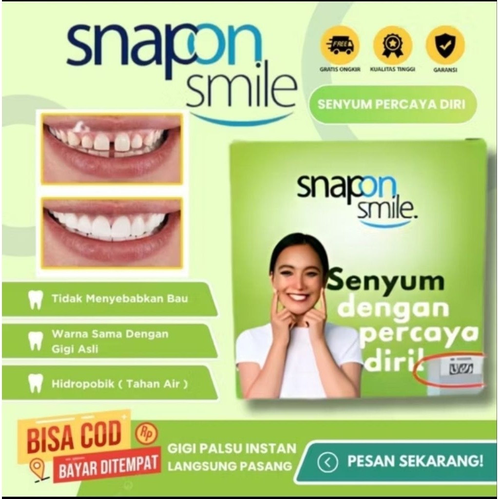 PRODUK UNGGULANDIJAMIN AMPUH~  Snap On Smile Garansi Original 100% Original - GigiPalsu Instan Atas 