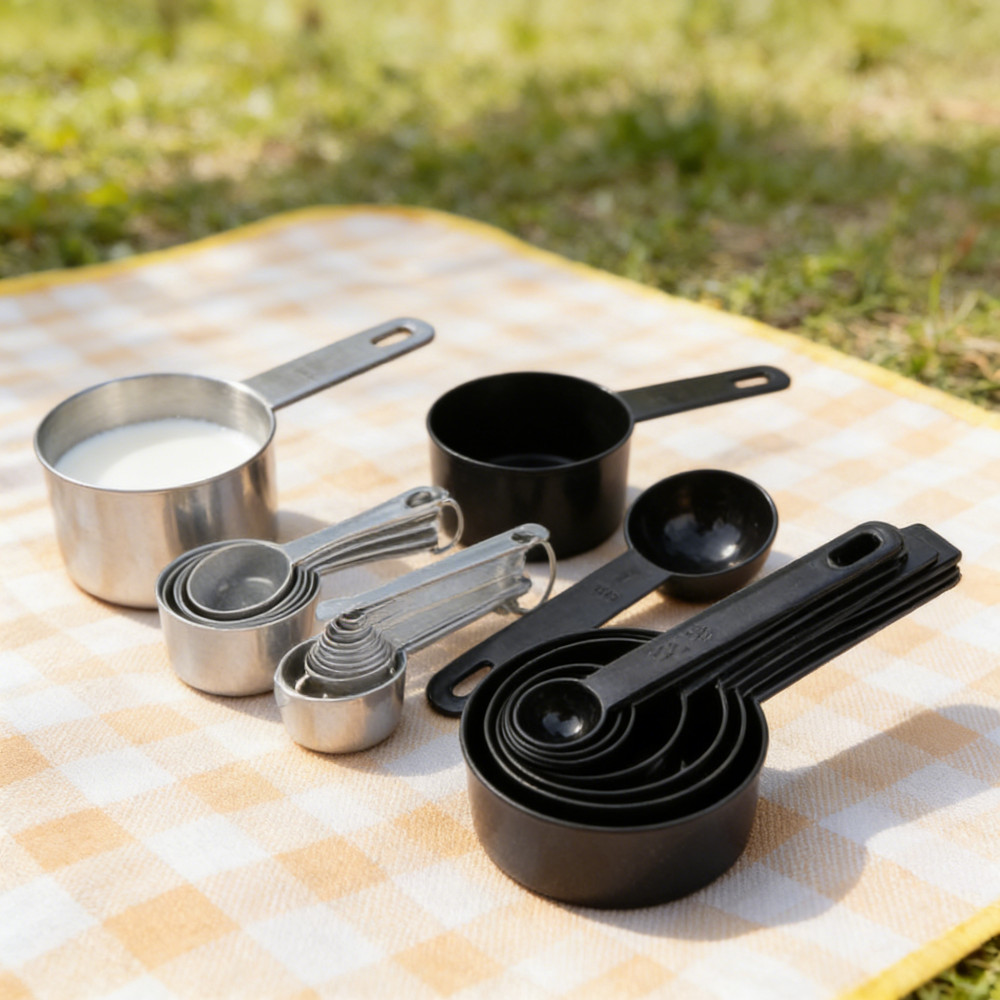 Susuk Takar Kopi & 17Pcs Susu - Set Plastik Dapur Peralatan, Bumbu Alat Masak Lengkap