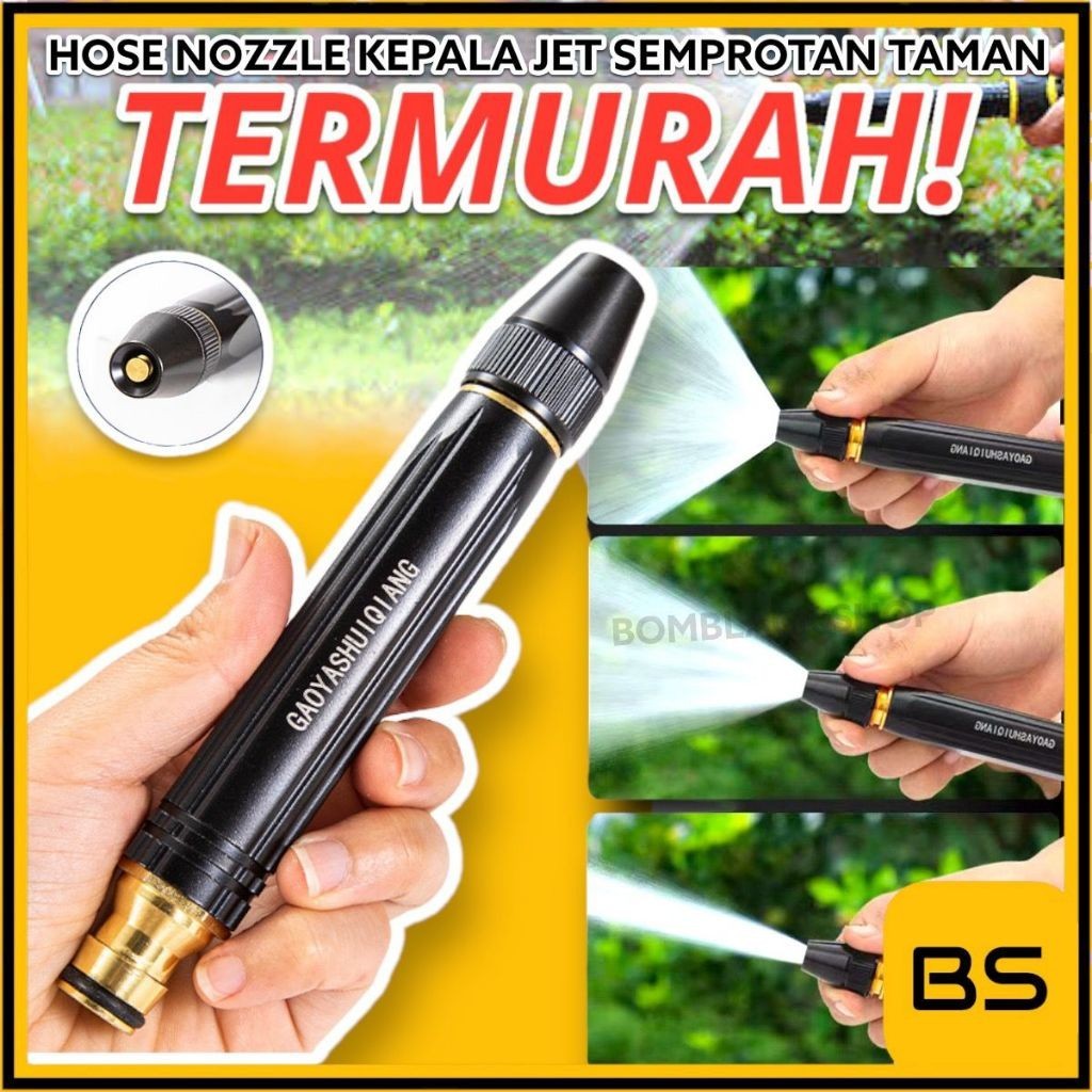 Kepala sambungan semprotan kran Hose Nozzle Spray HITAM Kepala Semprotan Jet Air Semprotan Air Taman