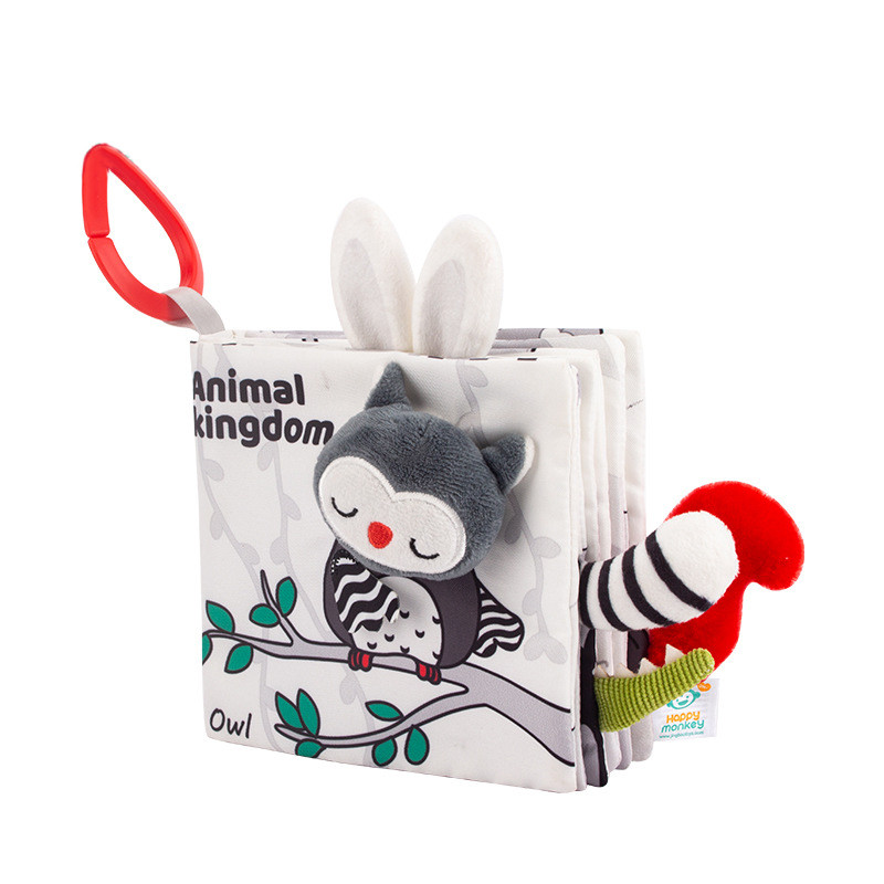 0-12 Months Newborn 3D Cloth Book Animal Tail Cloth Book Baby Soft Cloth Book Parent-child Interacti
