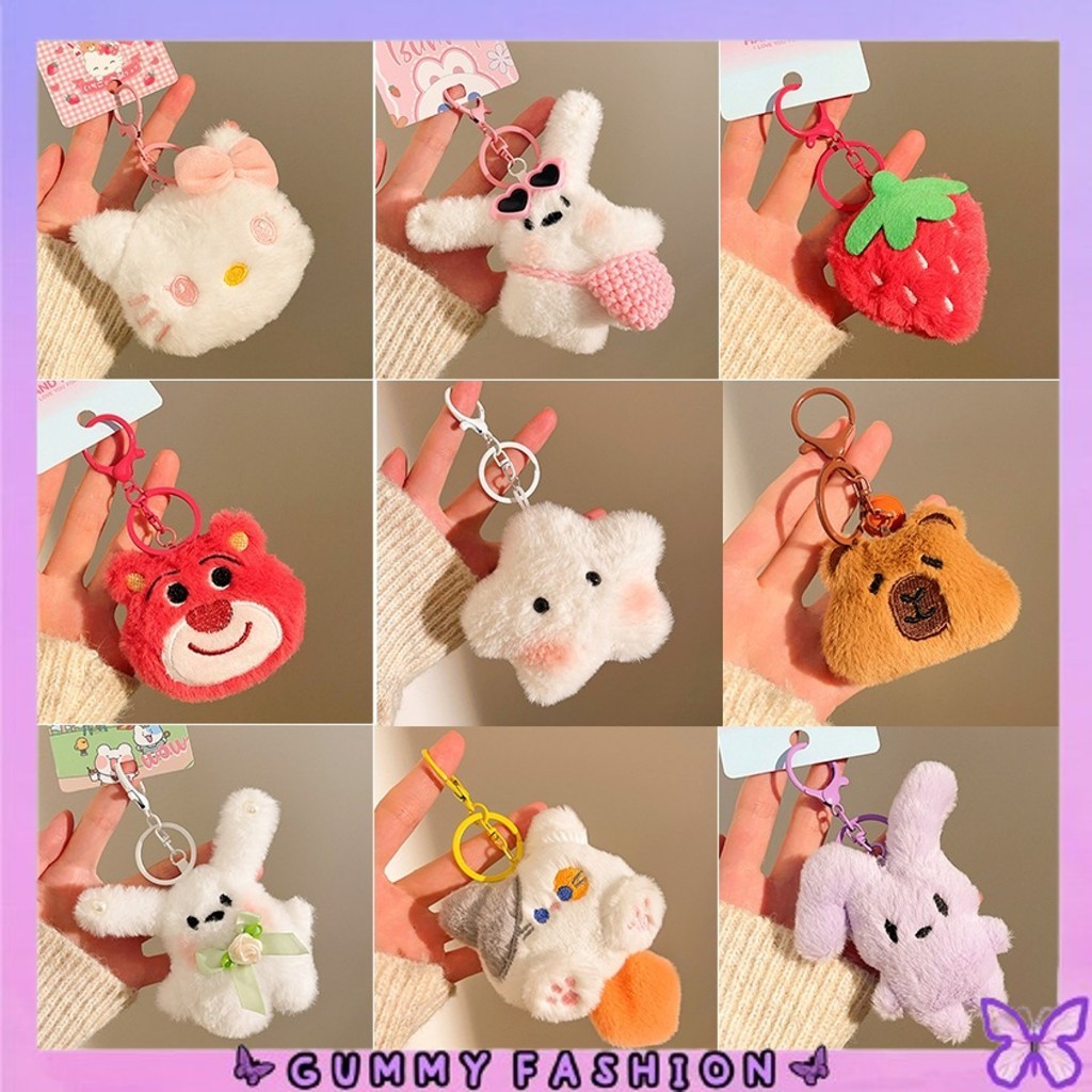 •KEDAI SALSA• GT2163 Gantungan Kunci Boneka Kartun Cute Keychain Lucu Doll Plush Pompom Bag Charm Ta