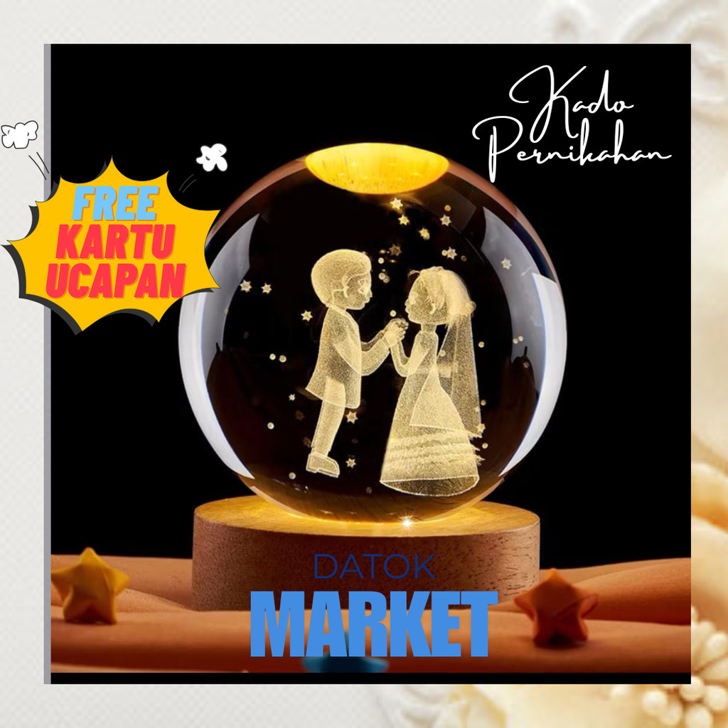 KADO PERIKAHAN HAPPY WEDDING KAWINAN LAMPU HIAS KARTU UCAPAN AKRILIK CUSTOM