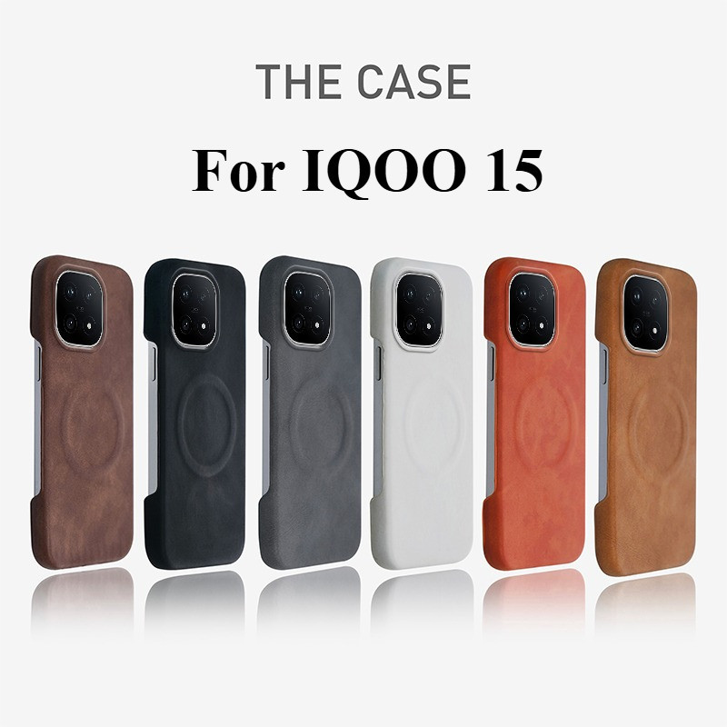 PU Kulit Kulit Domba Frameless Shockproof Hard Case Untuk VIVO IQOO 15 Magnetic Wireless Charging Co