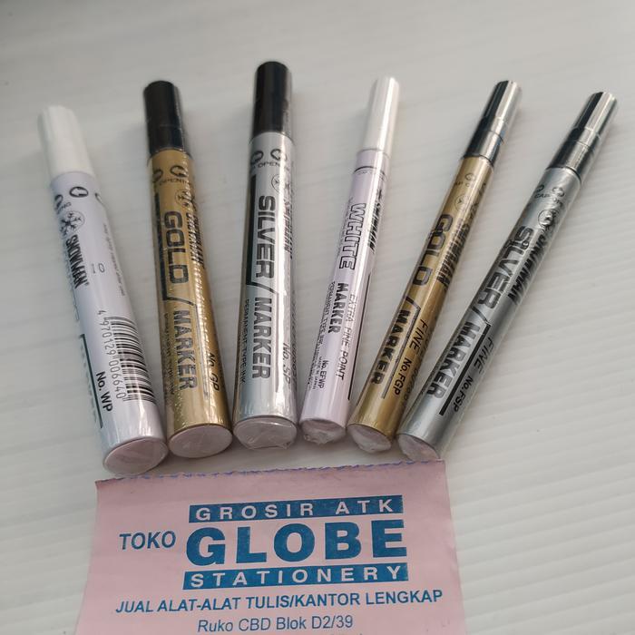 Spidol permanent Snowman White, Gold, Silver besar /kecil