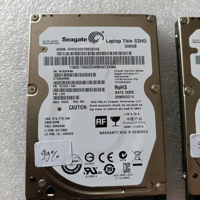 Hardisk Hdd SSHD Internal Laptop 500 GB Seagate Thin SSHD Sentinel 99% Slim