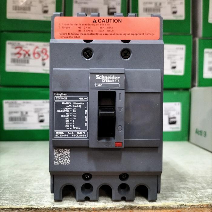 mccb nfb schneider ezc100N 3p 60a,75a,80a,100a, ORIGINAL - 100A
