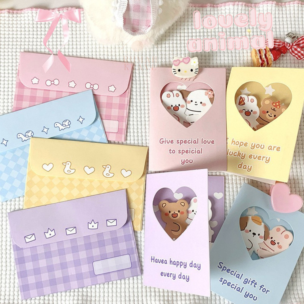 RUMAH KRAVE - Greeting Card Lovely Animal Kartu Gambar Hewan Binatang Lucu Anak-Anak