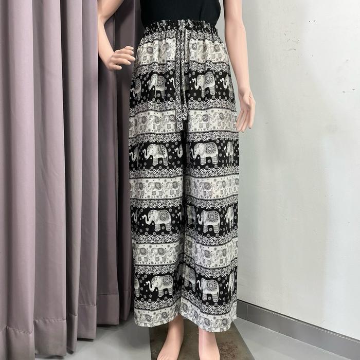 saleCelana Kulot Wanita Jumbo Rayon Motif Gajah Part 2 Kain Bali Nyaman Panjang All Size & Jumbo Bah