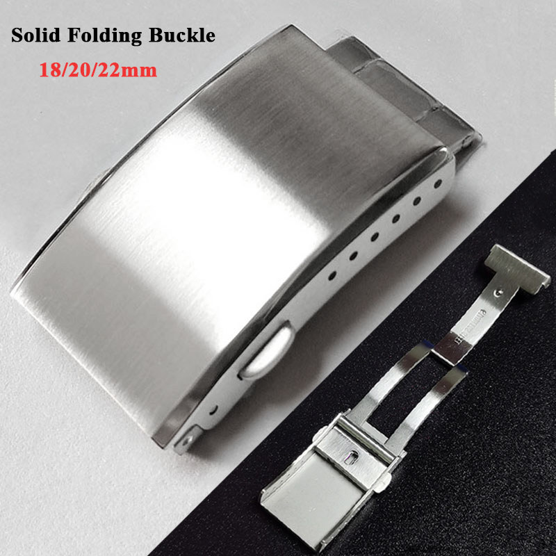 316L Stainless Steel Wat Buckle 18mm 20mm 22mm for Seiko Wat Band Clasp Replacement Solid Fog Buckle