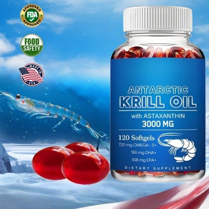 Antarctic Krill Oil Astaxanthin-GMO-Free-Dietary Supplement Astaxanthin Cardiovascular Health Skin 1