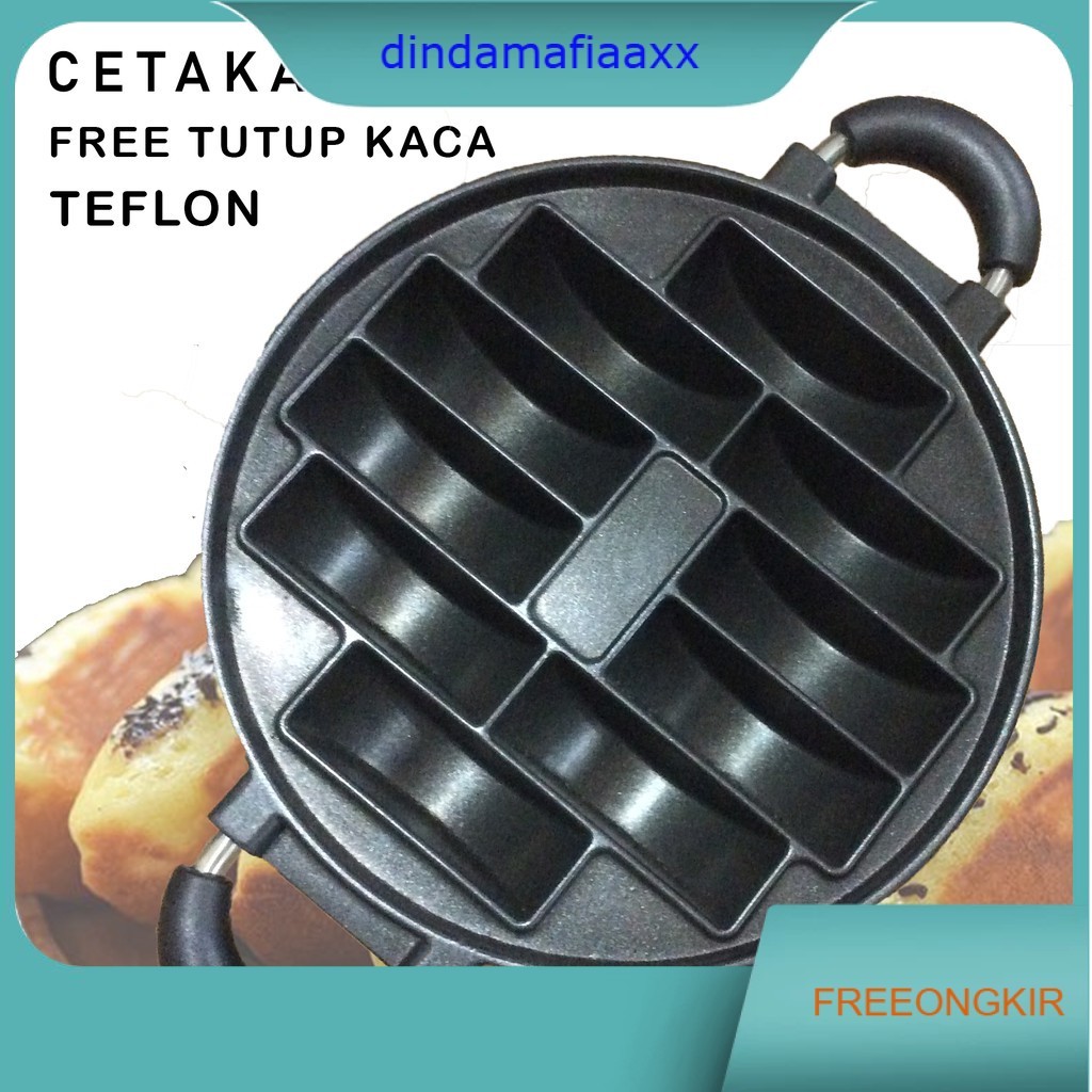 Cetakan Kue Pukis 10 Lubang Teflon  -Free Tutup Kaca- pukis maker teflon - kue pancong